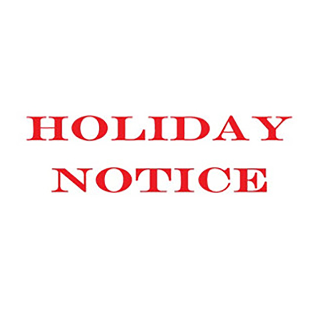 Holiday Notice For Tomb Sweeping Day!